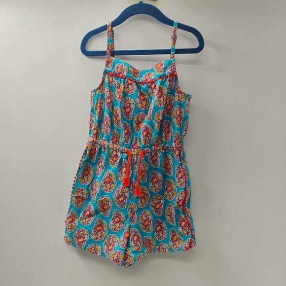 Mini Boden Floral Shortalls Romper EUC Size 5/6 - Picture 3 of 13